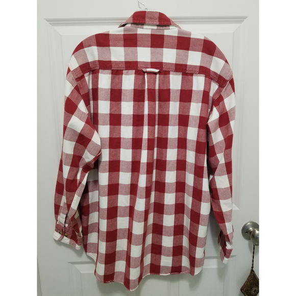 Dockers Women's Drop Shoulders Red/White Plaid Shacket Button Down Sz M NWOT - Picture 2 of 10
